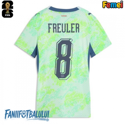 Elveția Remo Freuler #8 Echipament de Fotbal Replică Mondial 2026 Femei Deplasare Elveția Remo Freuler #8 Echipament de Fotbal Replică Mondial 2026 Femei Deplasare
